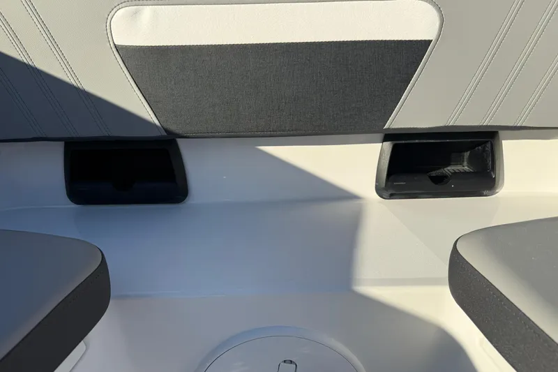  Yacht Photos Pics 2026 Sea Pro 292 DLX boat interior seating with cup holders.