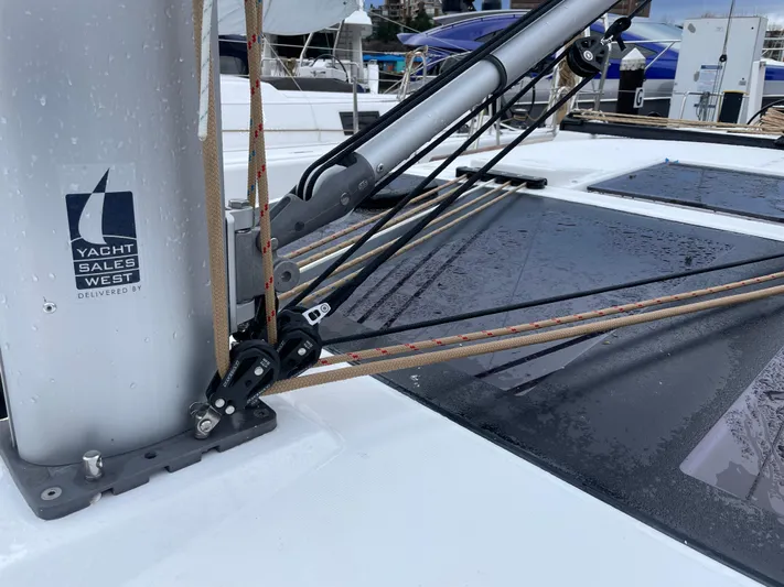  Yacht Photos Pics Dufour 390 Grand Prix Package 2022 yacht deck with rigging and mast details.