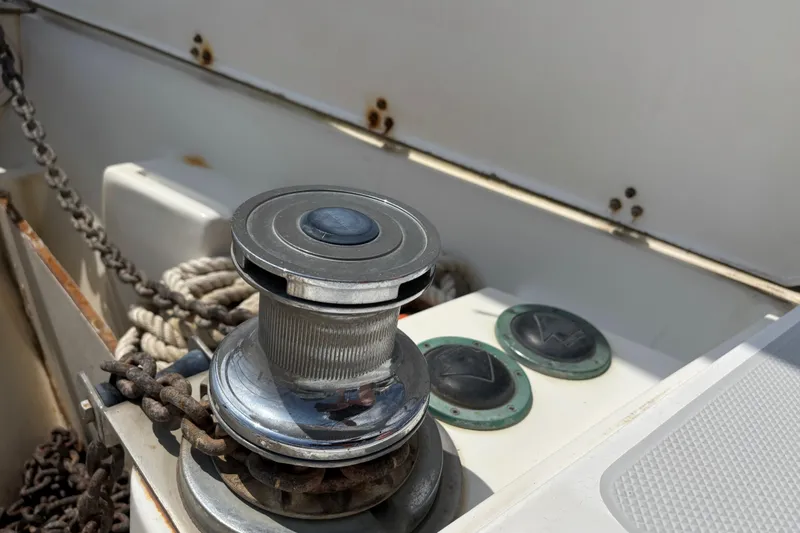  Yacht Photos Pics Winch and ropes on a 2006 Catalina 42 MkII Maxwell Windless