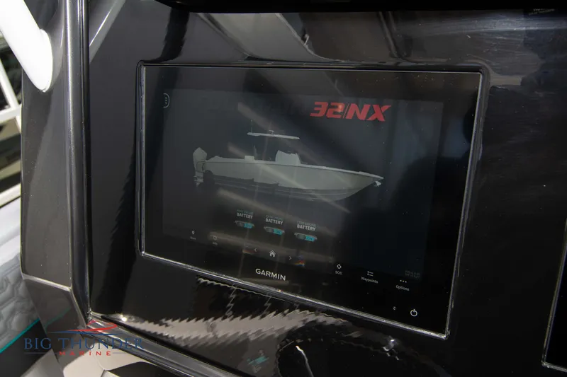  Yacht Photos Pics Garmin display in Fountain 32 NX boat, 2022 model.