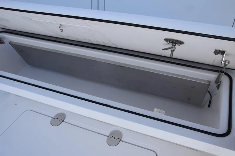 Lion's Share Yacht Photos Pics Refrigerated box beneath aft facing seat
