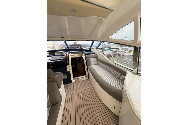  Yacht Photos Pics Interior of 2005 Cantieri di Sarnico 50 yacht with sleek seating and modern design.