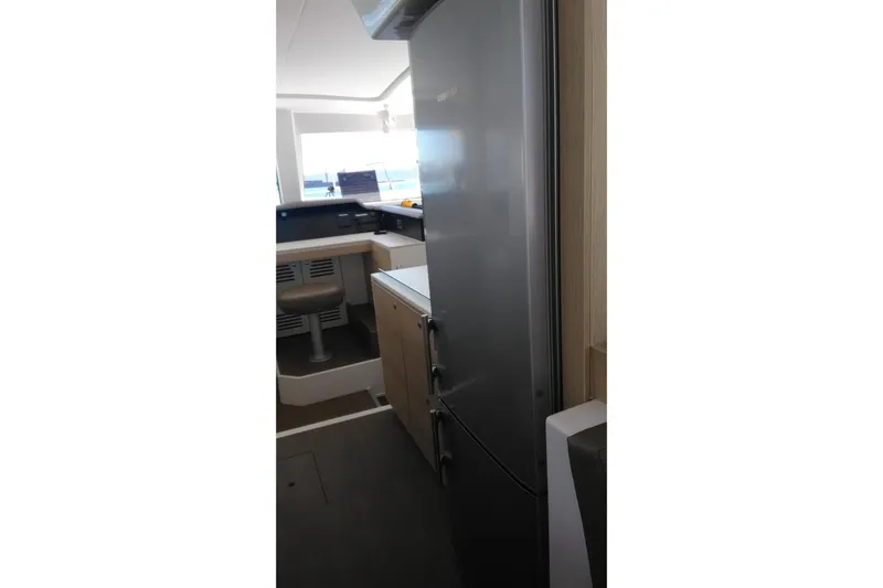 Double Kiss Yacht Photos Pics Interior of 2018 Bali 4.1 yacht featuring modern kitchen and navigation area.