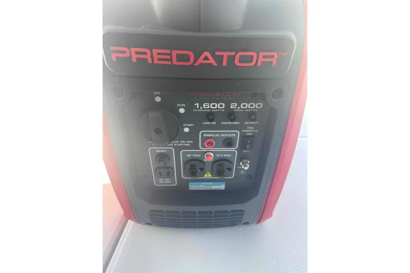 Apres-sea Yacht Photos Pics Predator generator control panel with 1600 running watts, 2000 peak watts. Lagoon 380 S2, 2012.