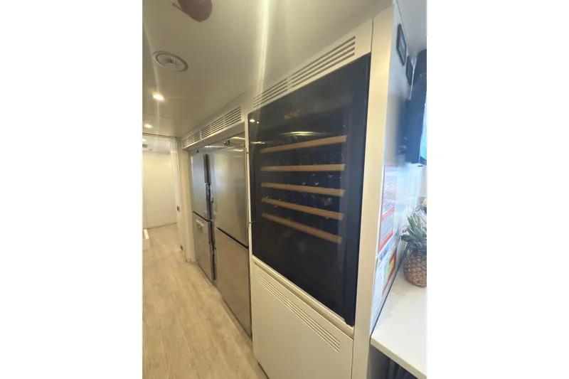 Mr. D Yacht Photos Pics Luxurious Benetti 140 yacht interior with modern kitchen appliances, 2015 model.