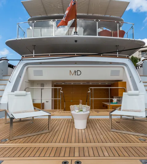Mr. D Yacht Photos Pics Luxury Benetti 140 yacht deck with seating, 2015 model, featuring elegant design and modern amenities.