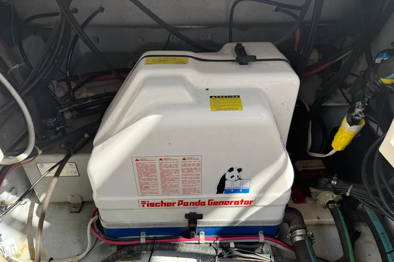  Yacht Photos Pics Fischer Panda generator in 2009 Grady-White Marlin 300 boat engine compartment.