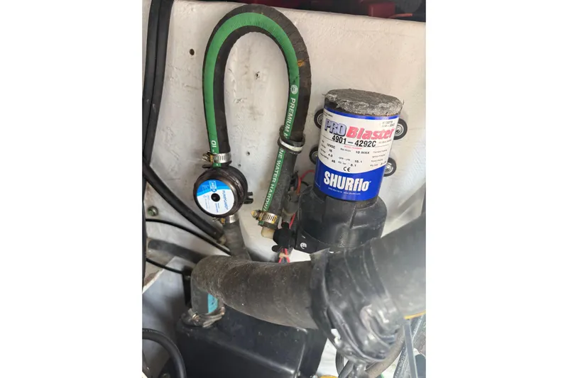  Yacht Photos Pics Boat plumbing system with Shurflo ProBlaster pump in 2009 Grady-White Marlin 300.