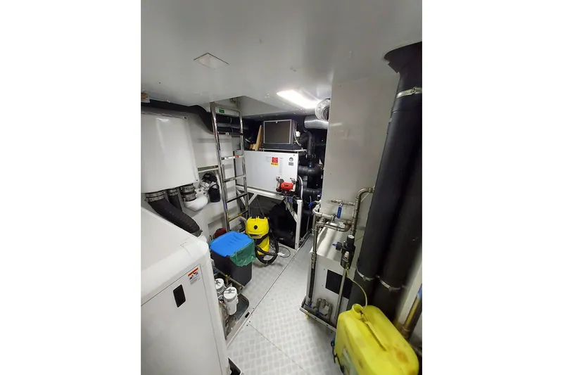  Yacht Photos Pics Engine room of 2022 Benetti B.NOW yacht, featuring equipment and storage.