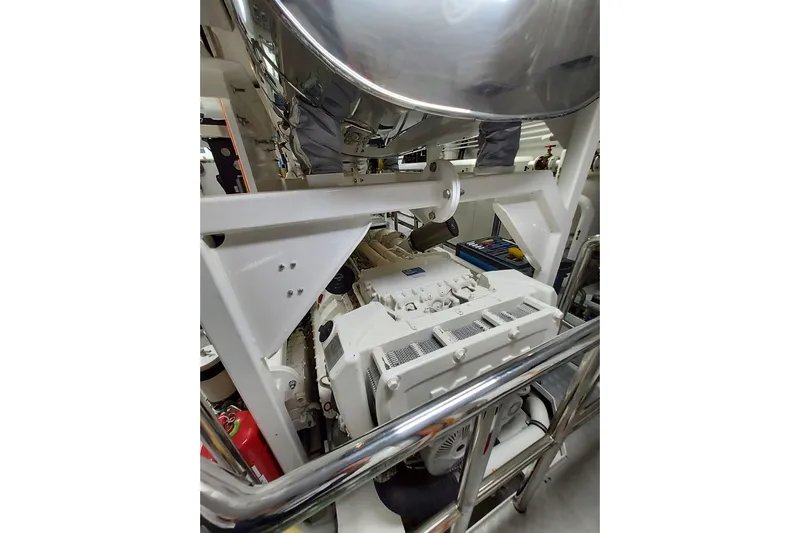  Yacht Photos Pics Engine room of 2022 Benetti B.NOW yacht, showcasing machinery and equipment.