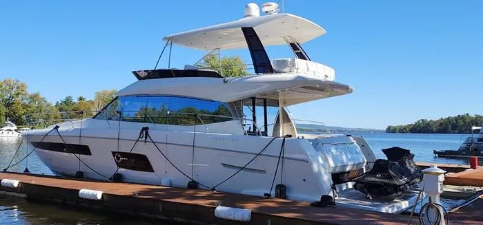  Yacht Photos Pics 2016 Prestige 560 luxury yacht docked at marina.