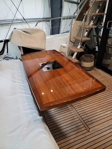  Yacht Photos Pics Luxurious interior of a 2016 Prestige 560 yacht.