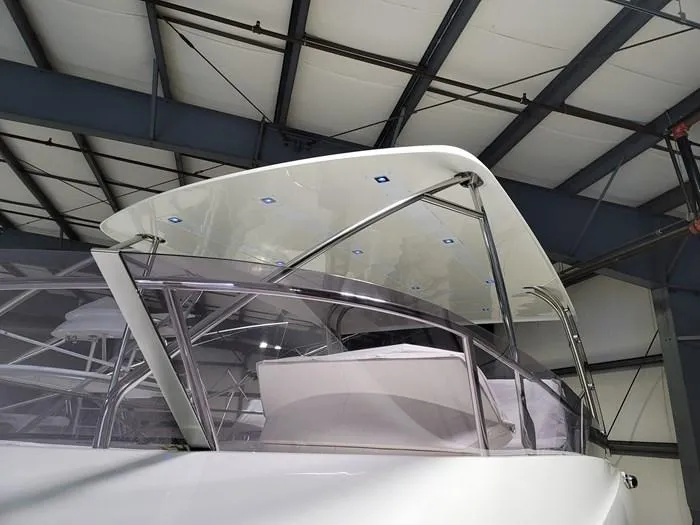  Yacht Photos Pics 2016 Prestige 560 yacht in a storage facility.