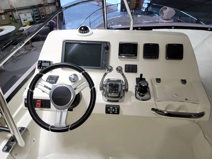  Yacht Photos Pics Helm of a 2016 Prestige 560 yacht.