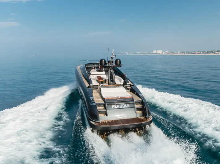 Pergola Yacht Photos Pics Luxury 2016 Riva 63 Virtus yacht cruising on open sea.