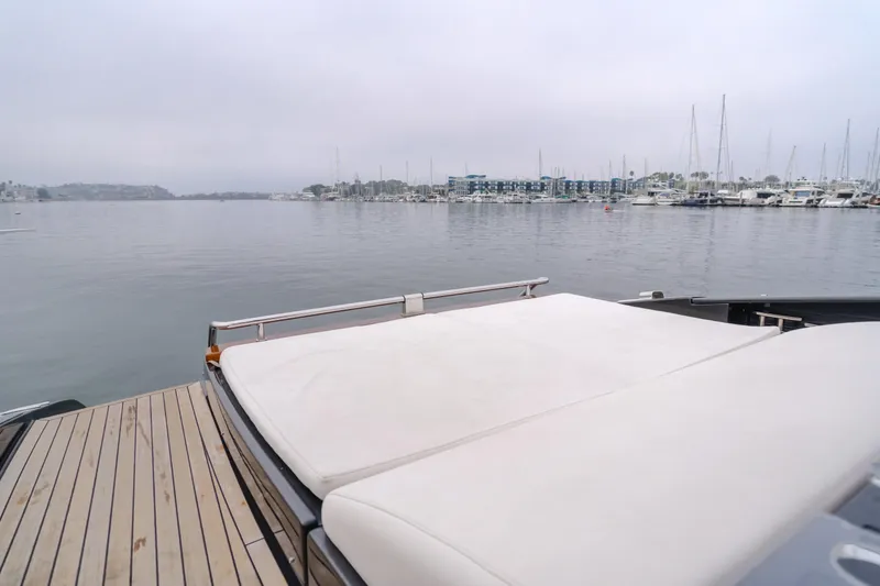 Pergola Yacht Photos Pics Riva 63 Virtus 2016 yacht with spacious deck overlooking marina.