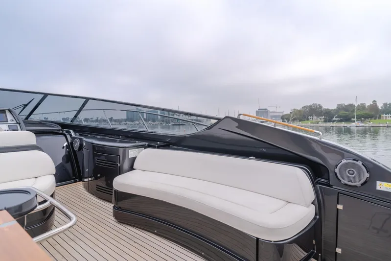 Pergola Yacht Photos Pics Luxurious 2016 Riva 63 Virtus yacht interior with sleek seating and modern design.