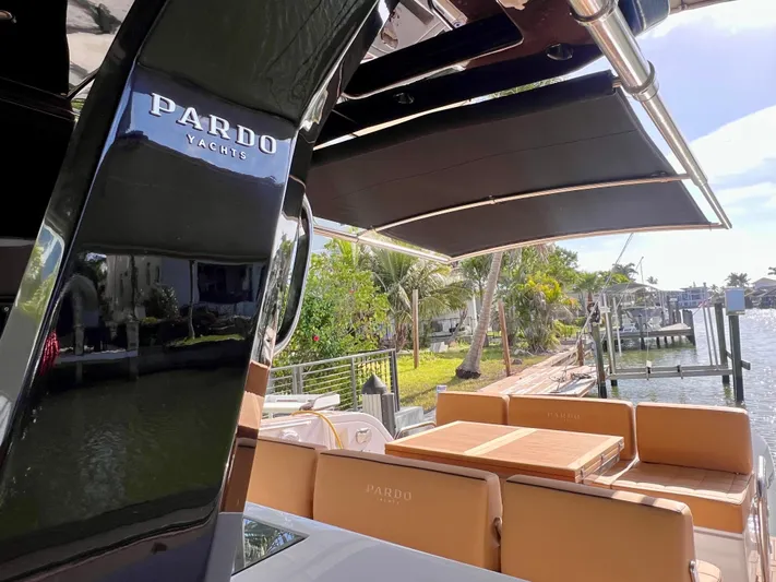  Yacht Photos Pics 2024 Pardo Yachts P38 luxury yacht with elegant seating and sleek design.