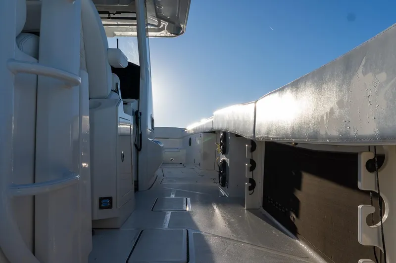  Yacht Photos Pics 2022 World Cat 400 CC-X boat interior with sleek design and modern features.