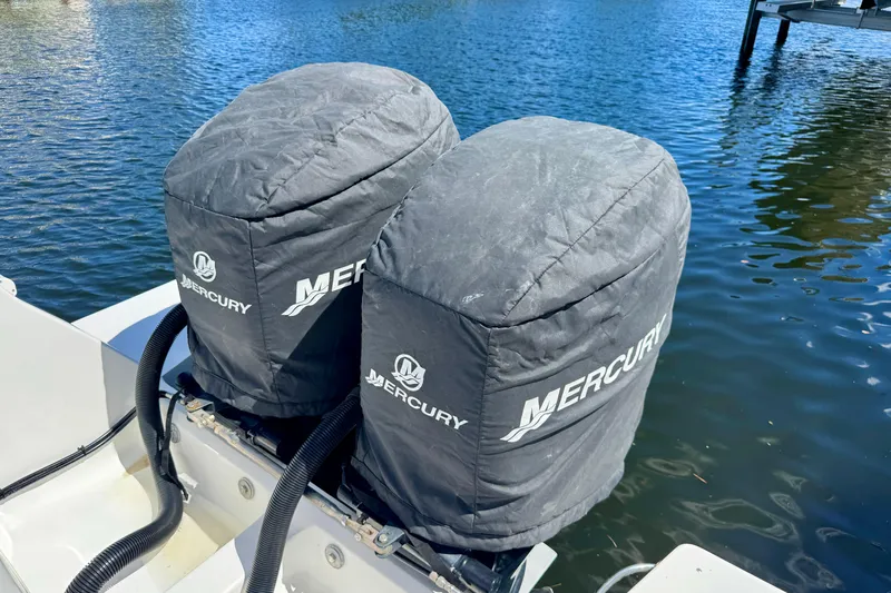  Yacht Photos Pics Twin Mercury outboard engines on a 2014 Intrepid 327 Center Console boat.