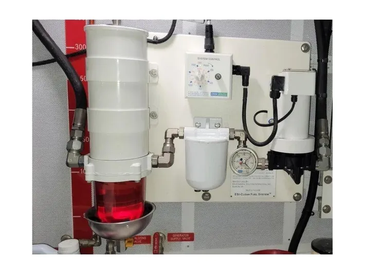 Carmella Yacht Photos Pics Fuel filtration system on a 2019 Kadey-Krogen 44AE yacht.