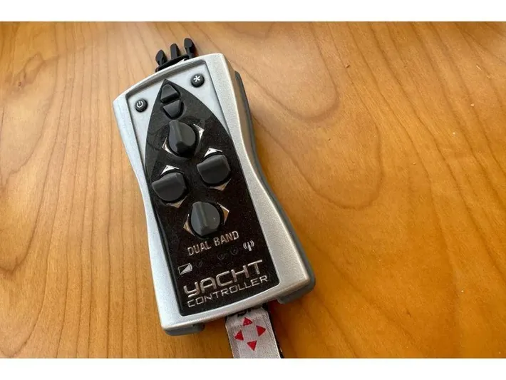 Carmella Yacht Photos Pics Remote yacht controller on wooden surface, Kadey-Krogen 44AE 2019 model.