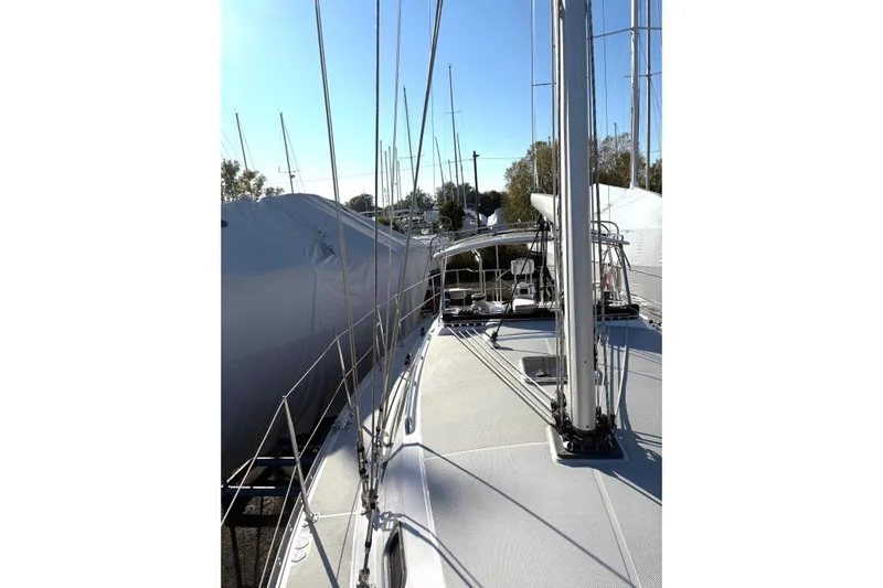 Sea Fever IV Yacht Photos Pics 2022 Catalina 355 sailboat deck view with mast and rigging in marina.