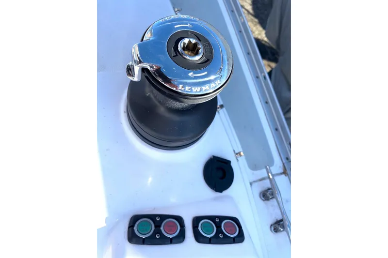 Sea Fever IV Yacht Photos Pics Catalina 355 sailboat winch and control buttons, 2022 model, featuring Lewmar equipment.