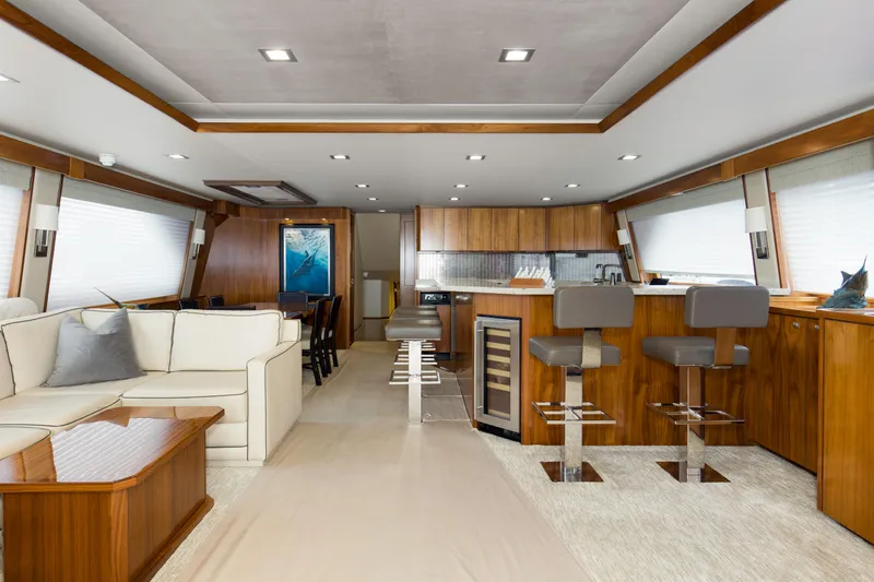 Touche Yacht Photos Pics 2016 92 Viking Enclosed Bridge Touché Salon