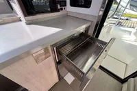 Modern kitchen drawer in a 2020 Leopard 45 yacht, featuring sleek design and ample storage.