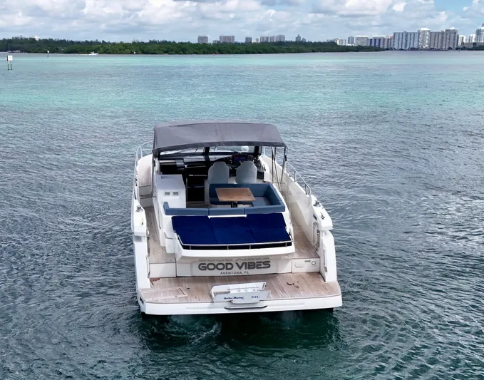  Yacht Photos Pics Luxury Absolute 40 yacht cruising in clear waters, 2014 model, "Good Vibes" in Aventura, FL.