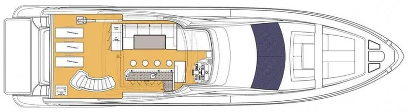 Hubo Yacht Photos Pics Floor plan of a 2016 Azimut 84 yacht, showcasing interior layout and design.