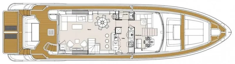 Hubo Yacht Photos Pics Deck layout of 2016 Azimut 84 yacht, featuring spacious interior and exterior areas.
