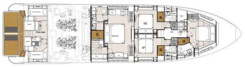 Hubo Yacht Photos Pics Floor plan of a 2016 Azimut 84 yacht, showcasing detailed interior layout.