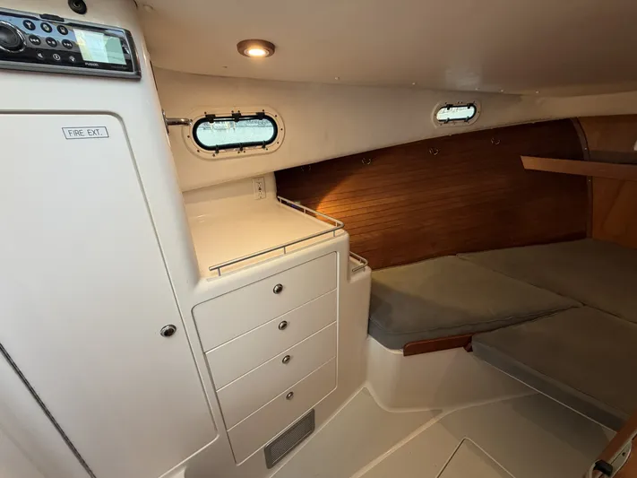 Ticklish Yacht Photos Pics Interior of a 2002 True North 38 Heritage yacht cabin.