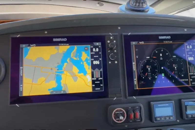 #boatshowspecial Yacht Photos Pics Simrad navigation system on 2023 Bavaria R40 Coupe yacht dashboard.