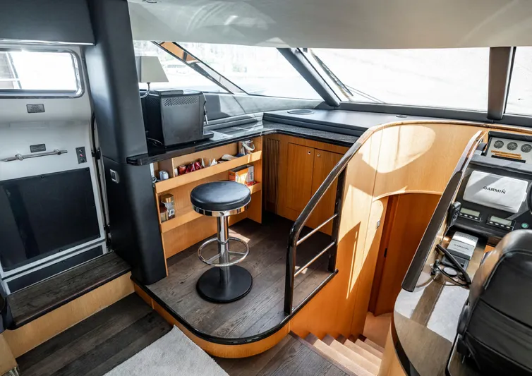  Yacht Photos Pics Luxurious interior of 2010 Fairline Squadron 78 yacht with modern design and seating.