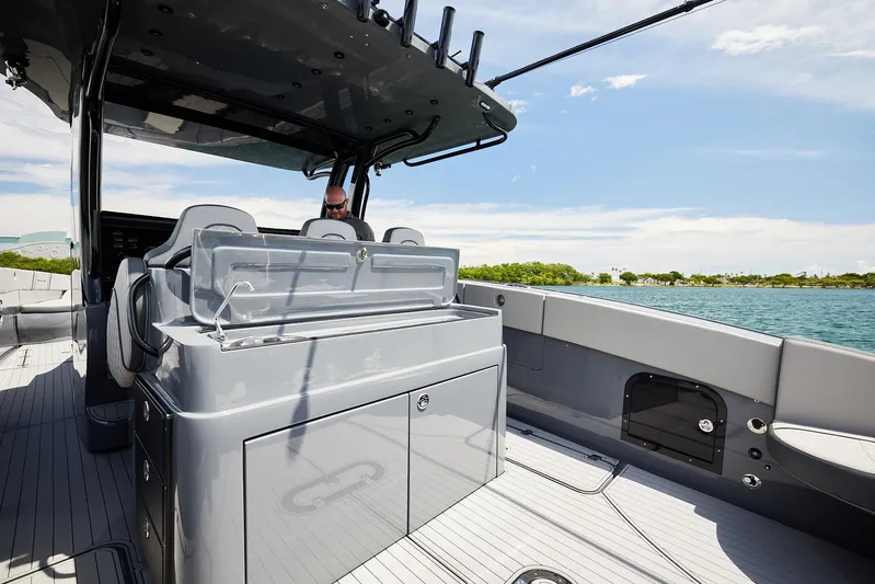  Yacht Photos Pics 2025 Midnight Express 43' Open yacht interior with sleek design and modern amenities.