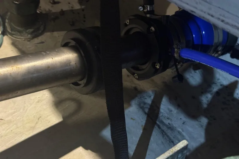 Once Around II Yacht Photos Pics Close-up of mechanical components in a 1998 Carver 530 Voyager Pilothouse.