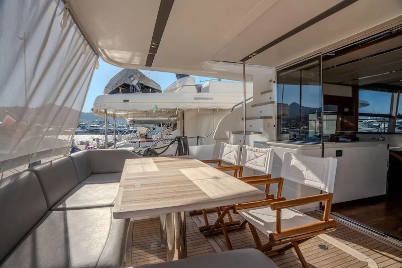 Dani Yacht Photos Pics Luxurious 2016 Princess 68 yacht with spacious outdoor seating and dining area.