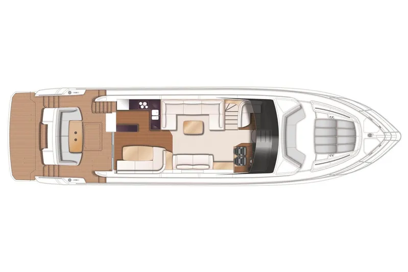 Dani Yacht Photos Pics Top view layout of a 2016 Princess 68 yacht interior design.
