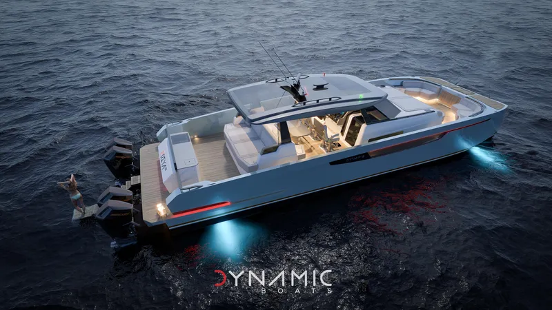 Project "freya" Yacht Photos Pics Luxury Dynamic Project Freya 2025 yacht on the water at dusk.