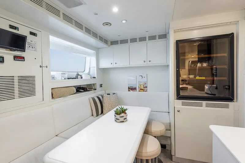 Georgia I Yacht Photos Pics Luxurious interior of 2009 Benetti Classic 120 yacht with modern seating and decor.