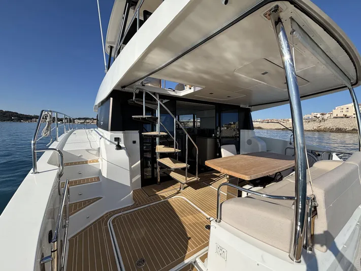 Barcajack Yacht Photos Pics 2022 Fountaine Pajot MY6 yacht with spacious deck and modern design.