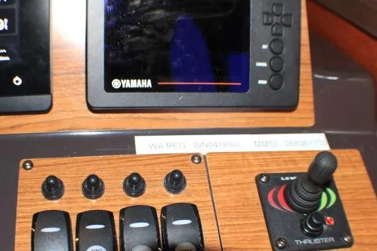 Knot Working Yacht Photos Pics Control panel of a 2020 Ranger Tugs R-27 boat with Yamaha display.