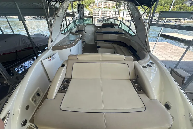  Yacht Photos Pics 2018 Formula 370 Super Sport boat interior with spacious seating and sleek design.