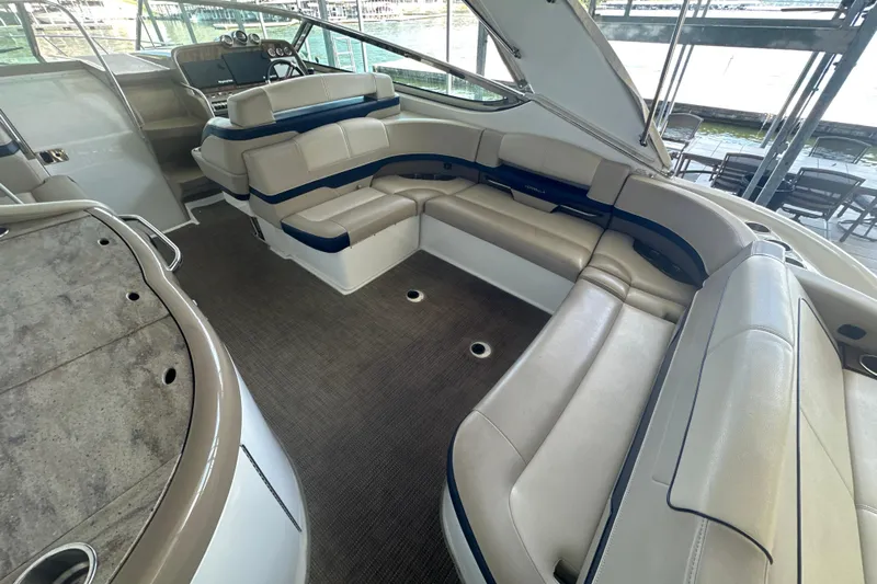  Yacht Photos Pics 2018 Formula 370 Super Sport boat interior with spacious seating and modern design.