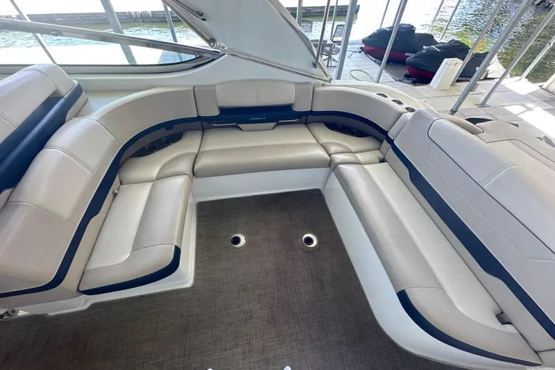  Yacht Photos Pics 2018 Formula 370 Super Sport boat interior with spacious seating and elegant design.