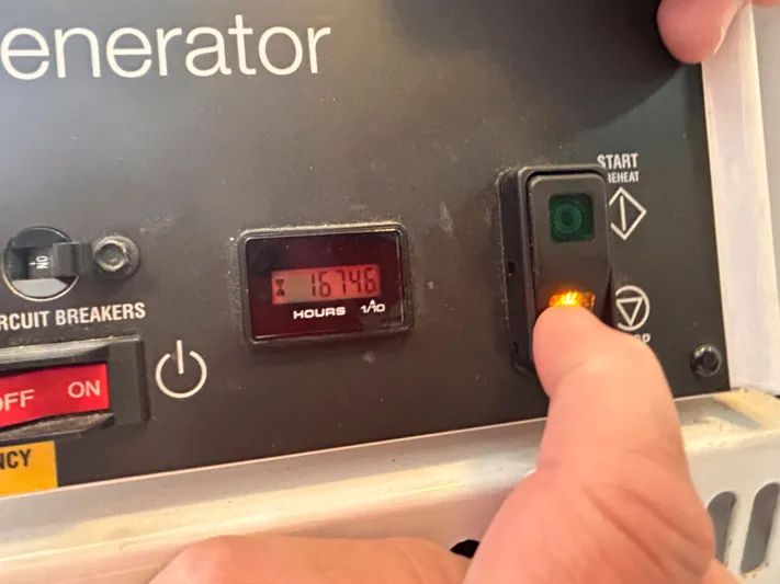 Reel Blessed Yacht Photos Pics Viking ENC FB generator control panel with hour meter and switch.