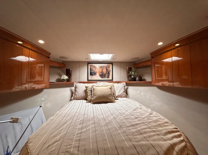 Reel Blessed Yacht Photos Pics Luxurious bedroom in a 2014 Viking ENC FB yacht.